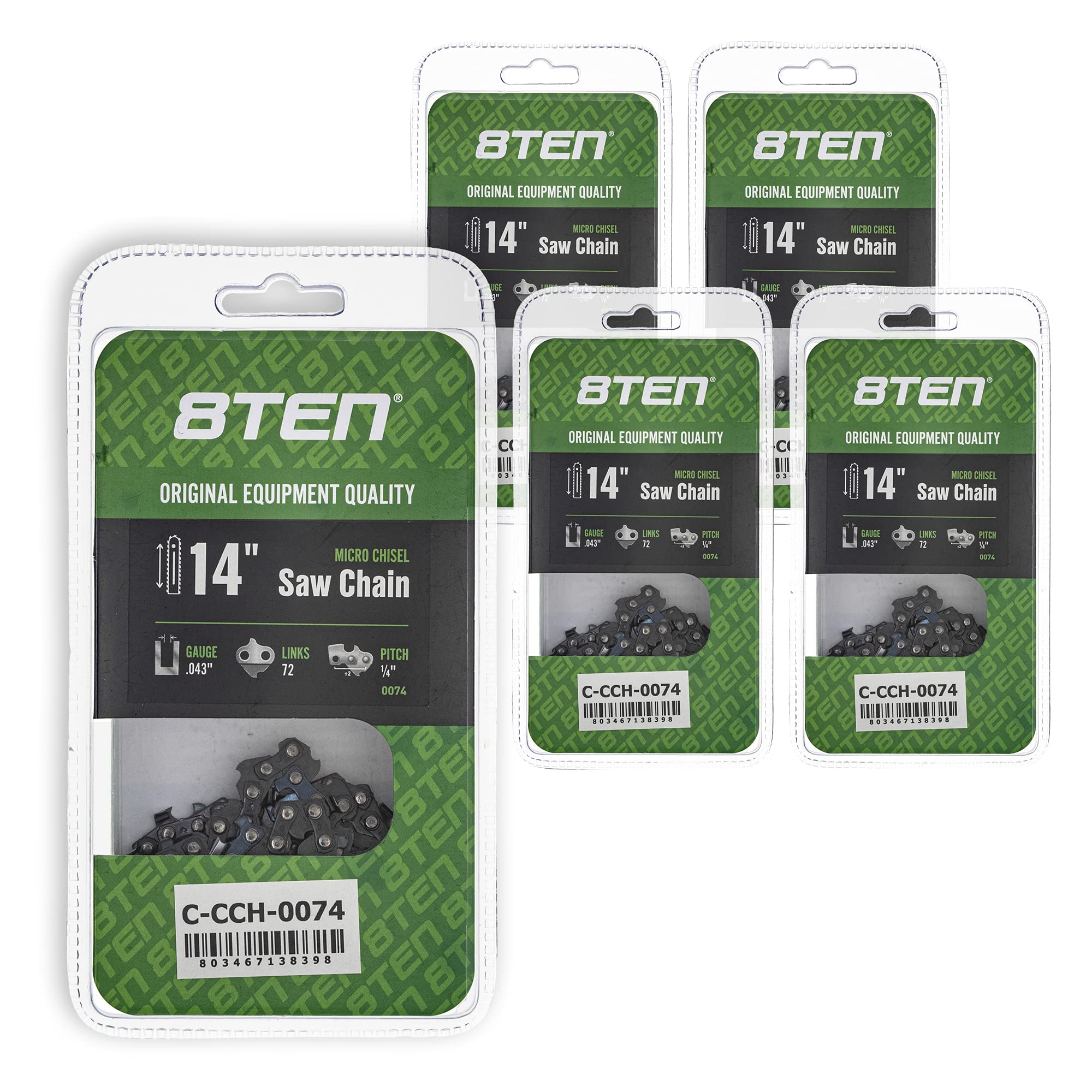 8TEN Micro Chisel Chainsaw Chain 14 Inch .043 1/4 72DL for Stihl